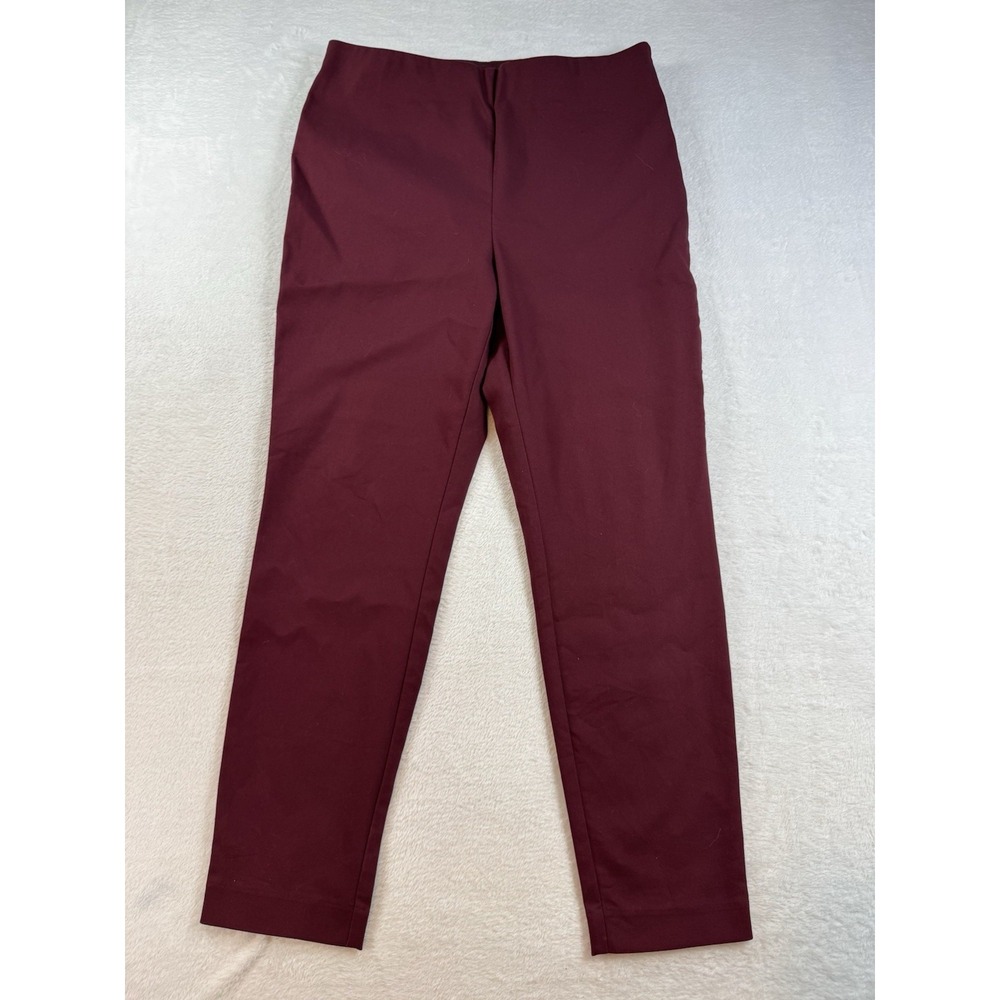 Loft Women's Sz 14 Purple Burgundy Skinny High Rise Stretch Pants Career Work